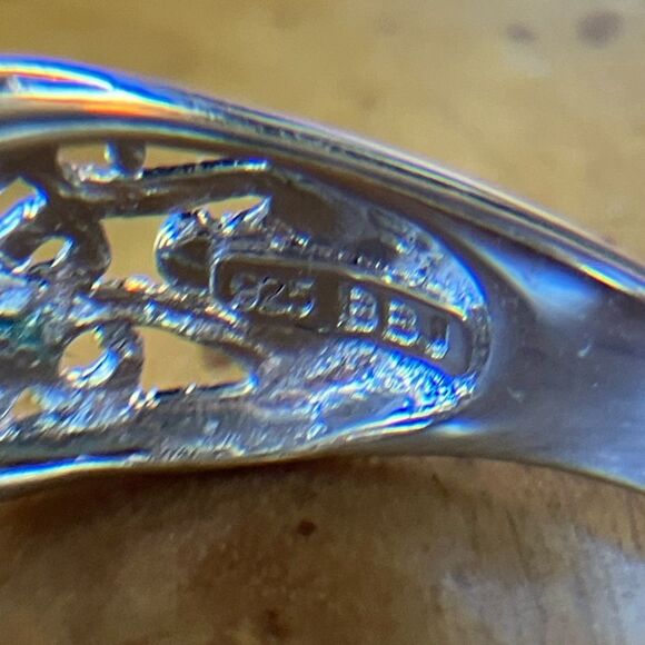 Yellow Labradorite Sterling Silver Ring Size 9 - Picture 6 of 9